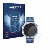 Lot de 3 protections d'écran Savvies - compatibles avec Huawei Watch GT 5 / GT 5 Pro (46 mm) - film protecteur en verre transparent