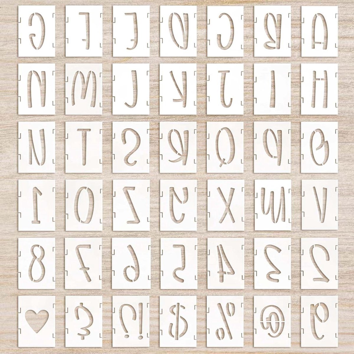 5 inch cursieve letterstencils - herbruikbare sjablonen voor ambachten en muurkunst