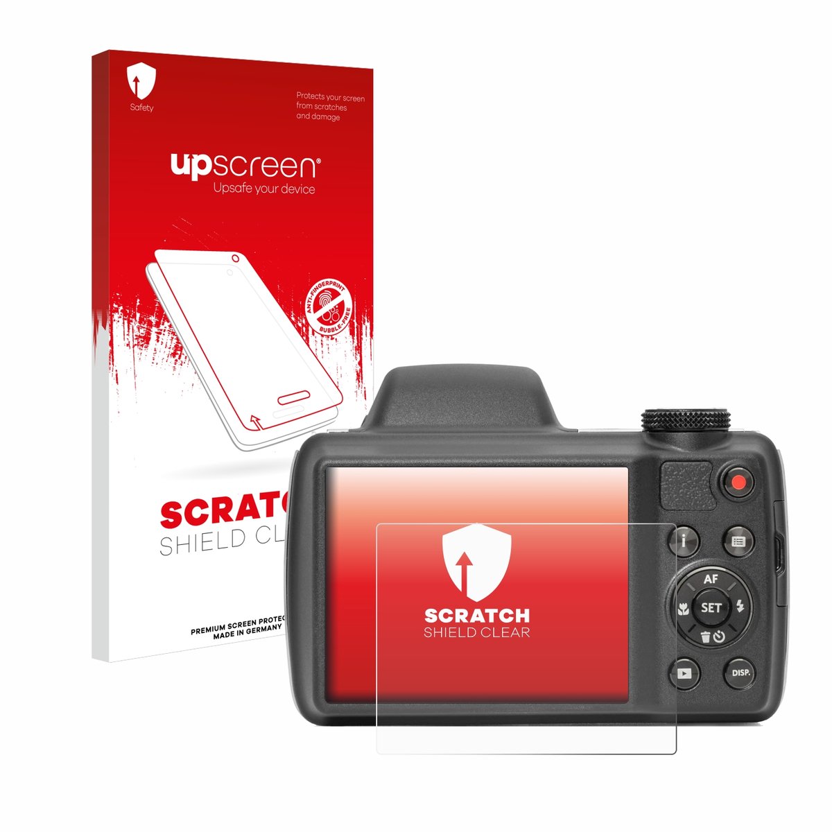 upscreen - Screenprotector voor Kodak Pixpro AZ528 - Folie Beschermfolie transparant