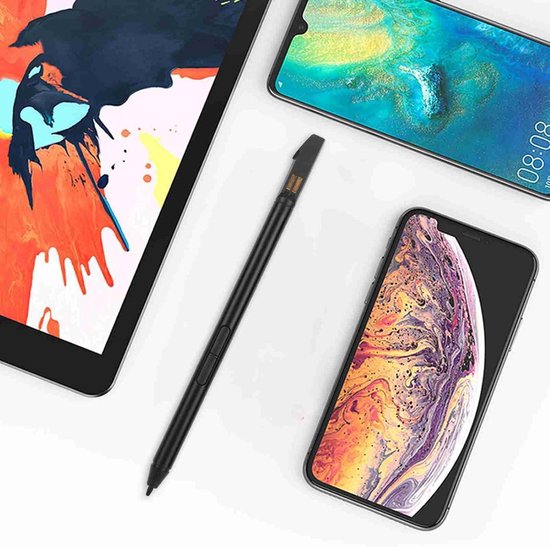 Allecto - Capacitieve Styluspen - Tekentablet - Zwart - Handschrift-herkenning - Precieze punt - Voor tablets en smartphones - Compatibel met iOS - Witte uitvoering. — afbeelding 2