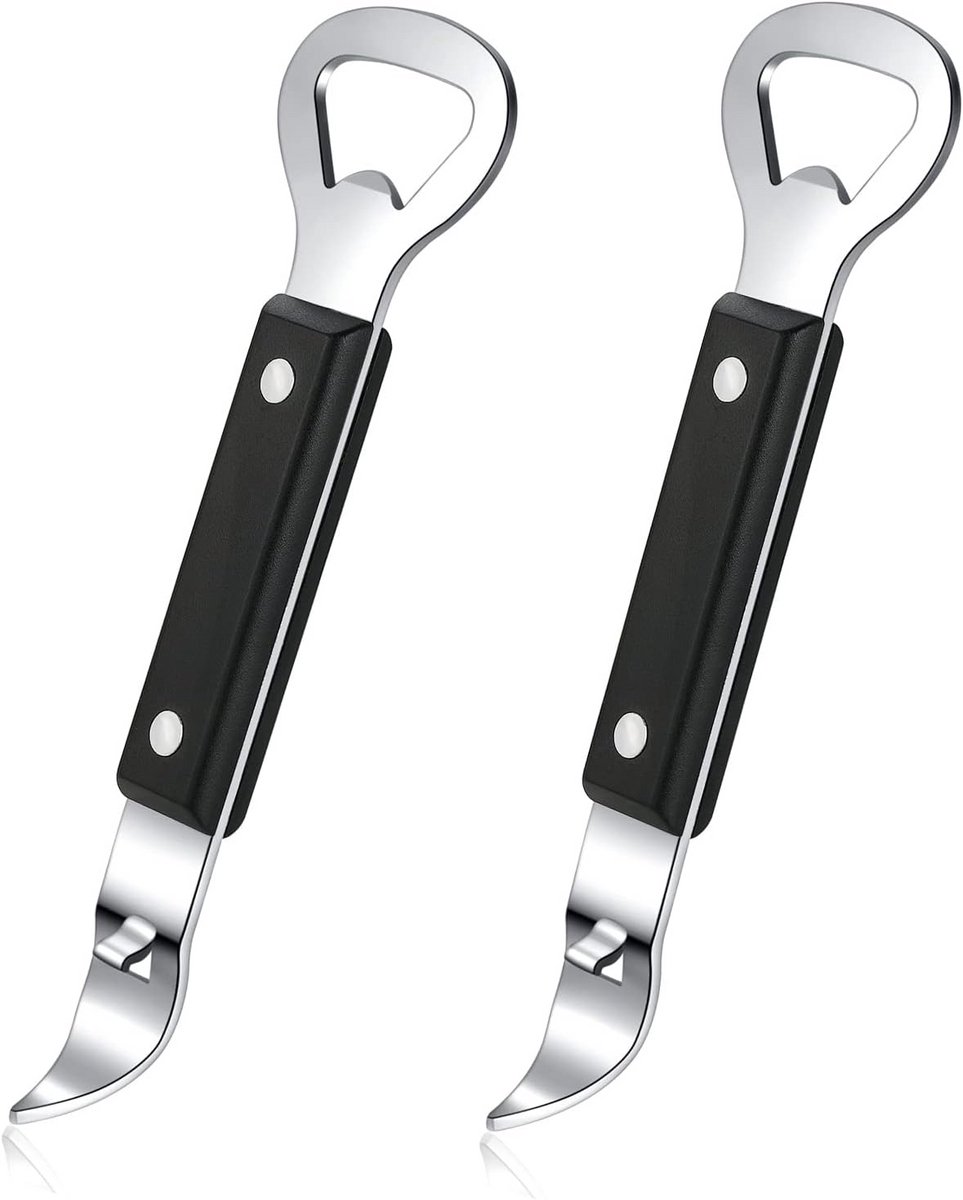 Set van 2 Handmatige Blikopeners en Flesopeners - Sterk RVS - Klassiek Model