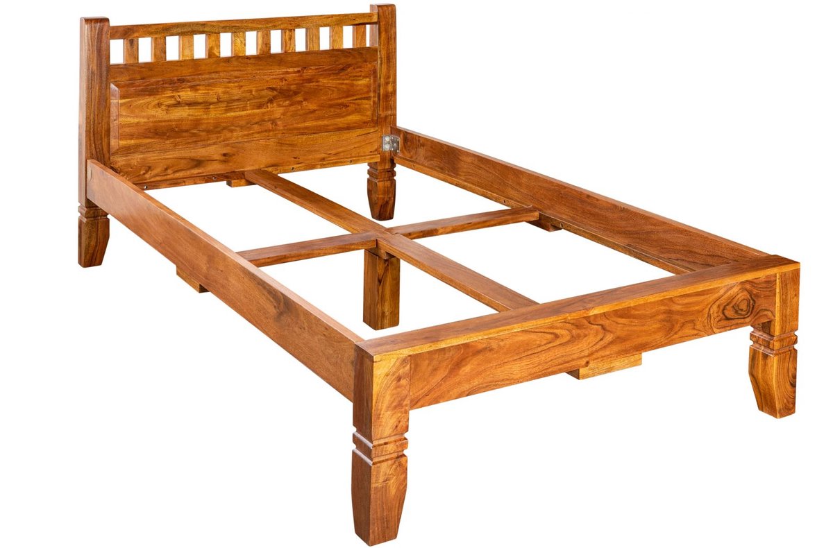 MASSIVMOEBEL24 .DE bed OXFORD #220 lichtbruin massief hout 120 x 200 cm