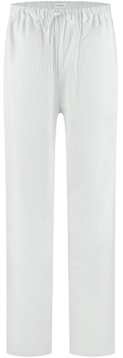 Yumeko pyjamabroek heren katoen TENCEL™ wit/blauw stripe s White-Blue Stripe