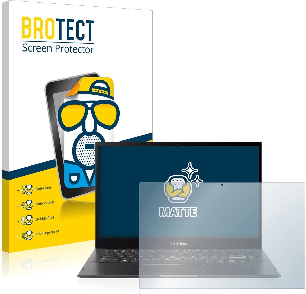 BROTECT - Screenprotector voor ASUS VivoBook Flip 14 TP470 - Folie Beschermfolie matte