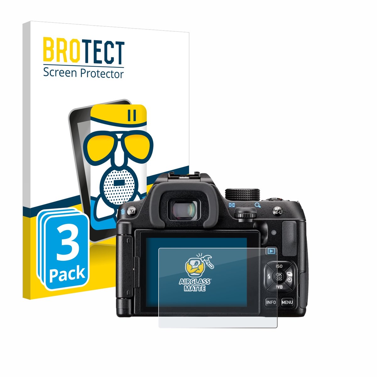 BROTECT - Screenprotector voor Pentax KF - Folie Beschermfolie Beschermglas matte 3 Stuks