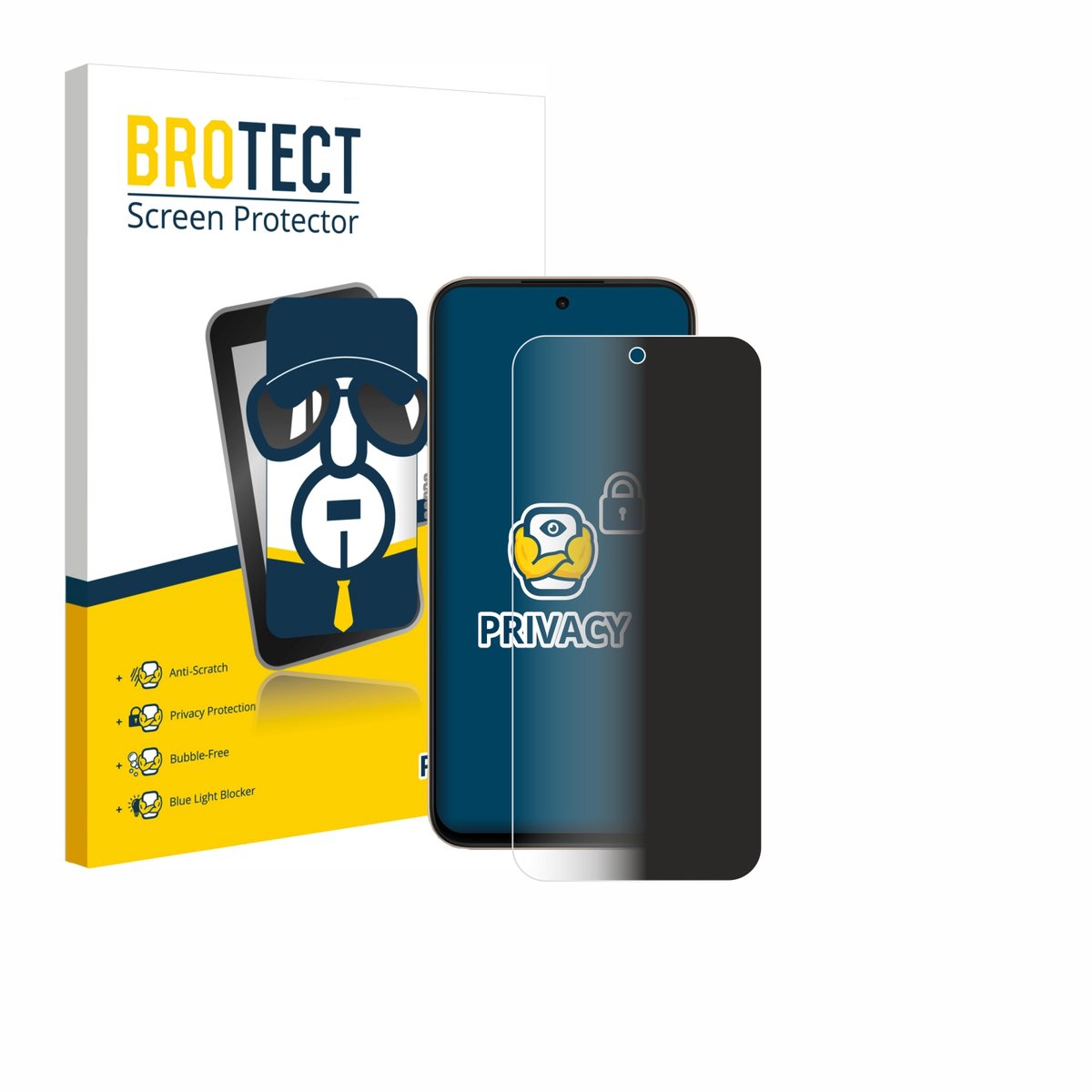 BROTECT - privacy screenprotector voor Oppo A6t Pro - Folie Beschermfolie Blauwlichtfilter