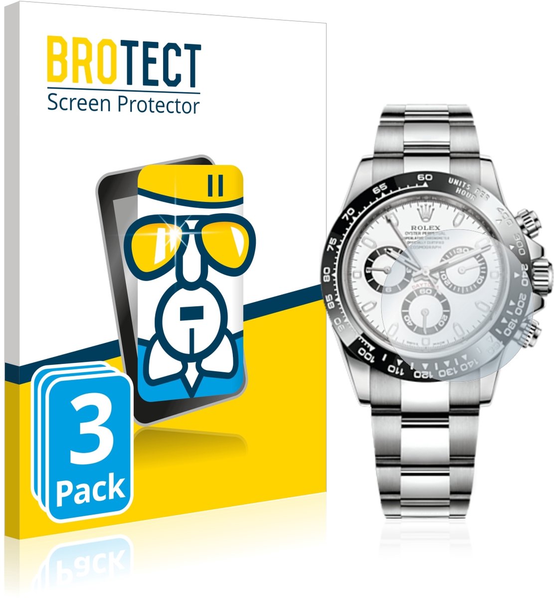 Screenprotector 3 Stuks voor Rolex Cosmograph Daytona (40 mm) Beschermglas transparant
