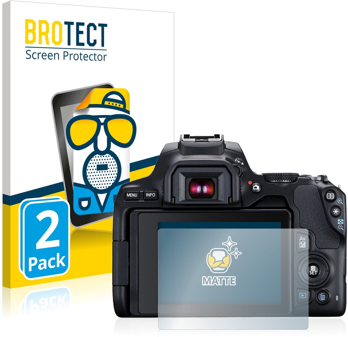 BROTECT - Screenprotector voor Canon EOS 250D - Folie Beschermfolie matte 2 Stuks