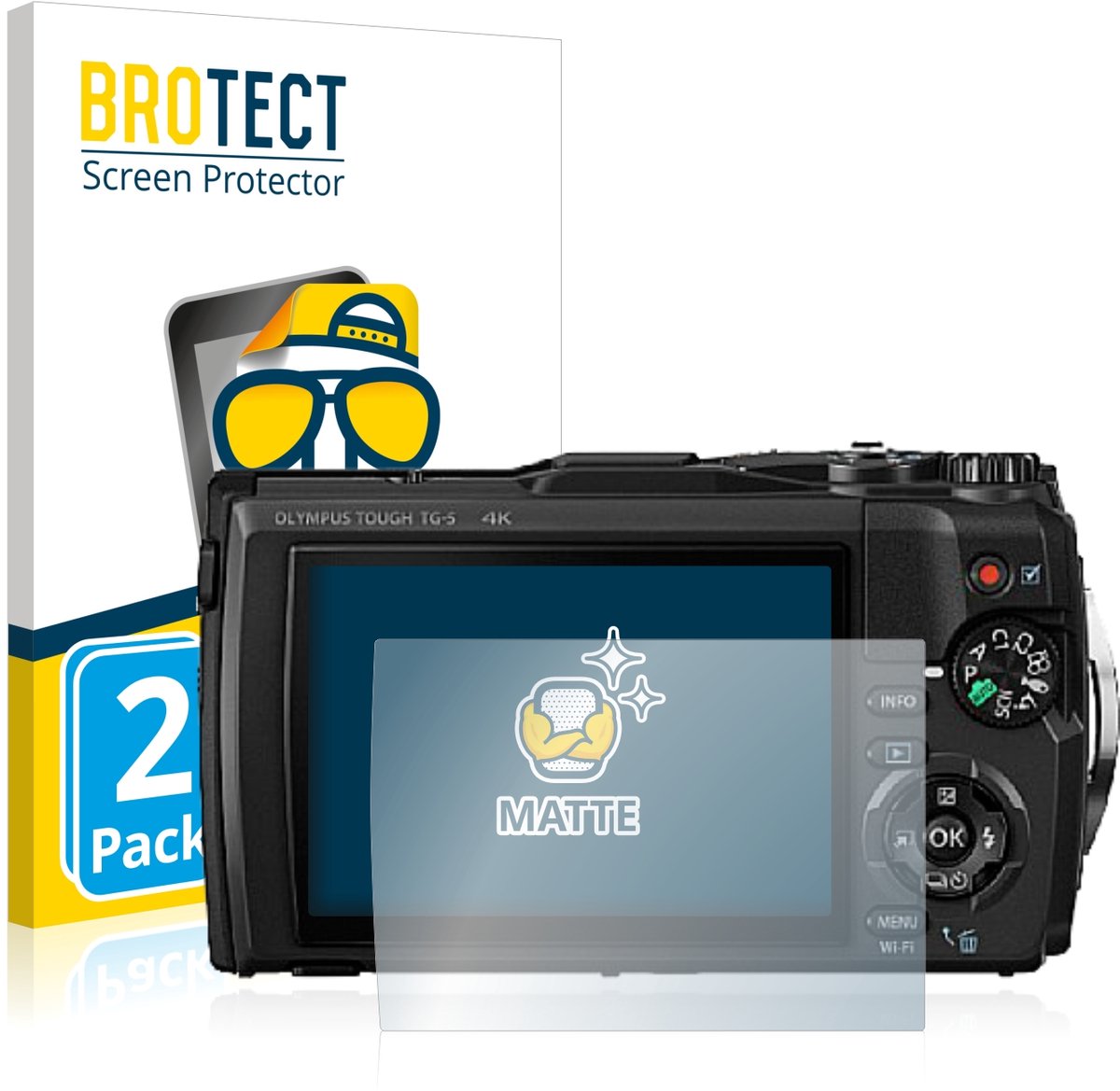 BROTECT - Screenprotector voor Olympus Tough TG-5 - Folie Beschermfolie matte 2 Stuks