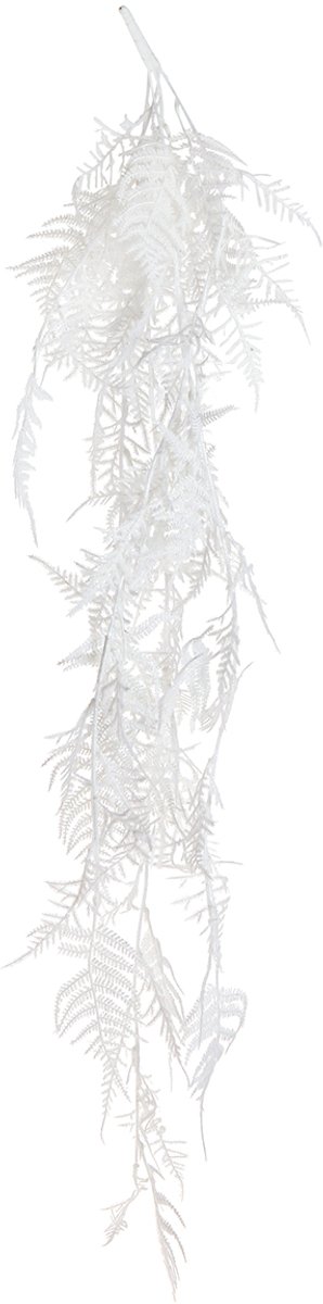 Asperges kunst aspergevaren wit glitter winterdecoratie 105cm