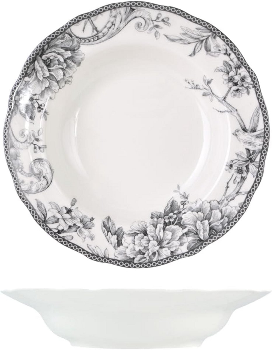 Porseleinen diepe borden set van 6, 22,5 cm