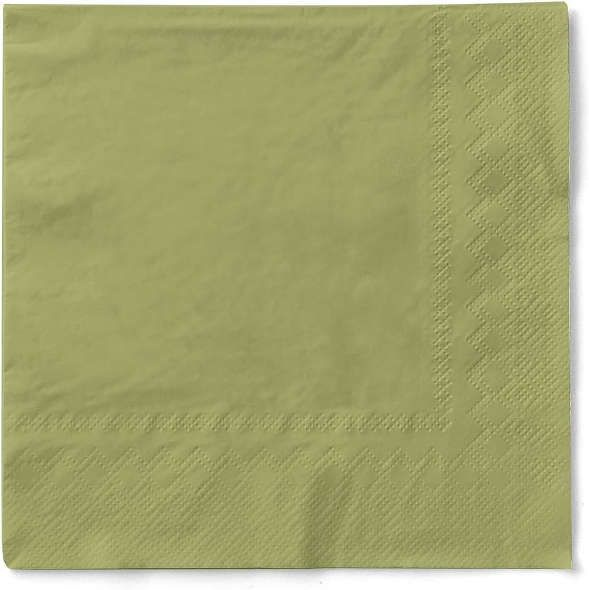 Servetten Olijfgroen 3-laags Wegwerp Taffeta Kwaliteit 40x40 cm (100 stuks)
