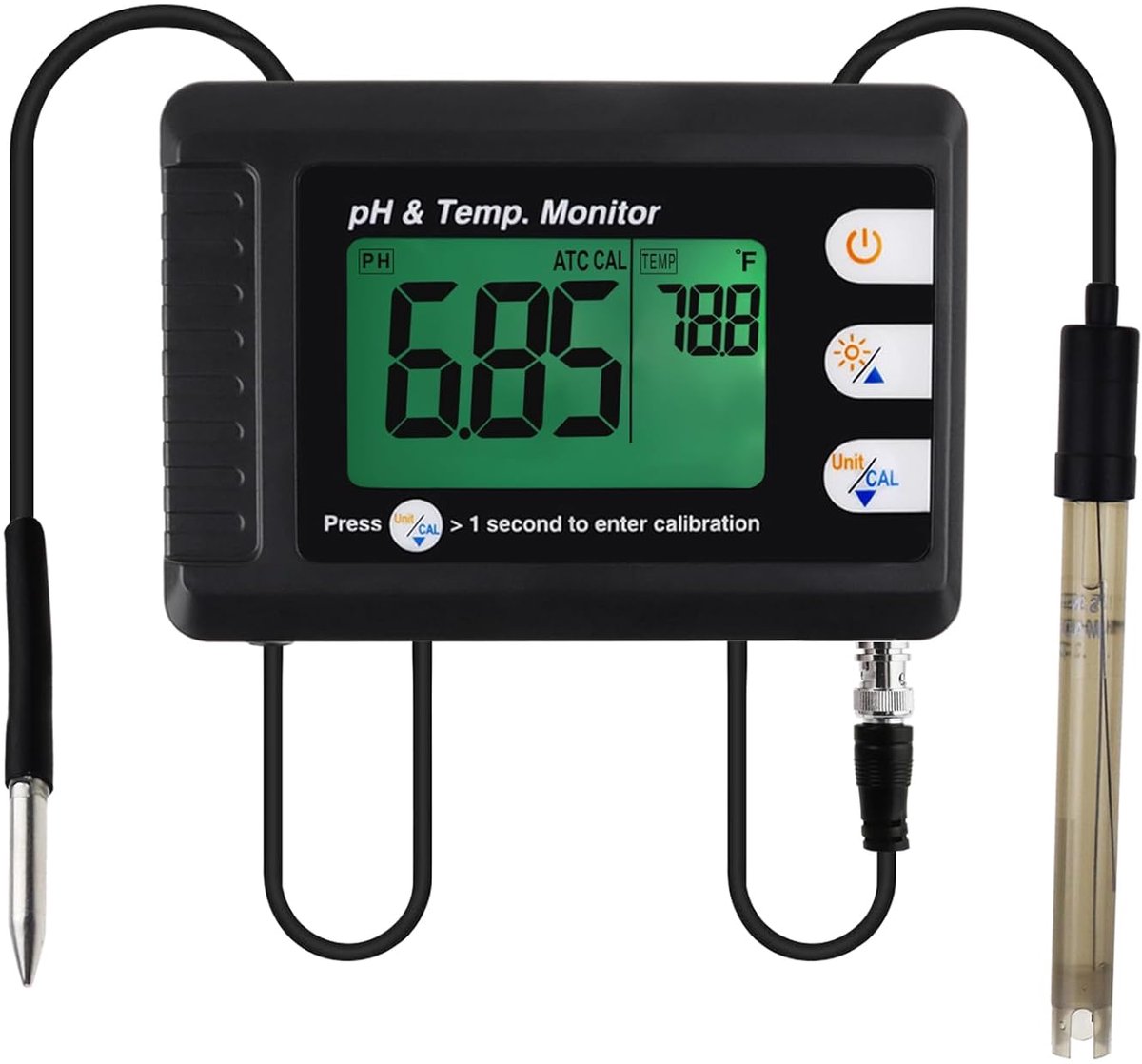 MELVRA Professionele pH & Temperatuur Meter – Met ATC & Automatische Kalibratie – Digitale Water Tester met Statiefhouder – Voor Aquarium & Hydrocultuur