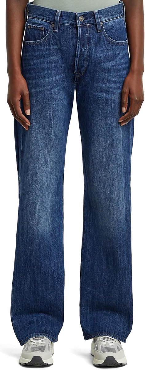Dames Jeans Boyfriend Fit met 3D-Effect en Lage Taille