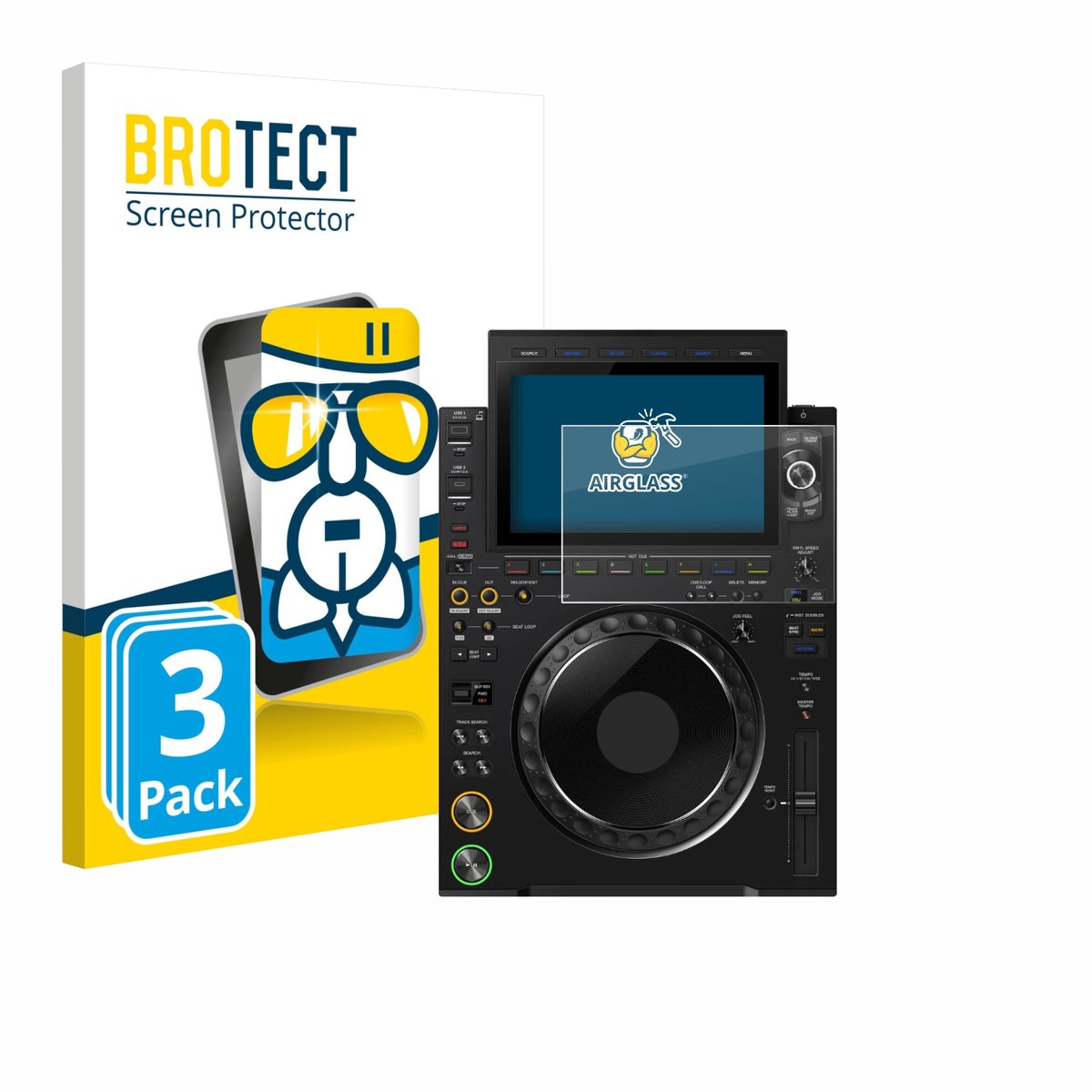 Screenprotector 3 Stuks voor Pioneer CDJ 3000X Beschermglas transparant