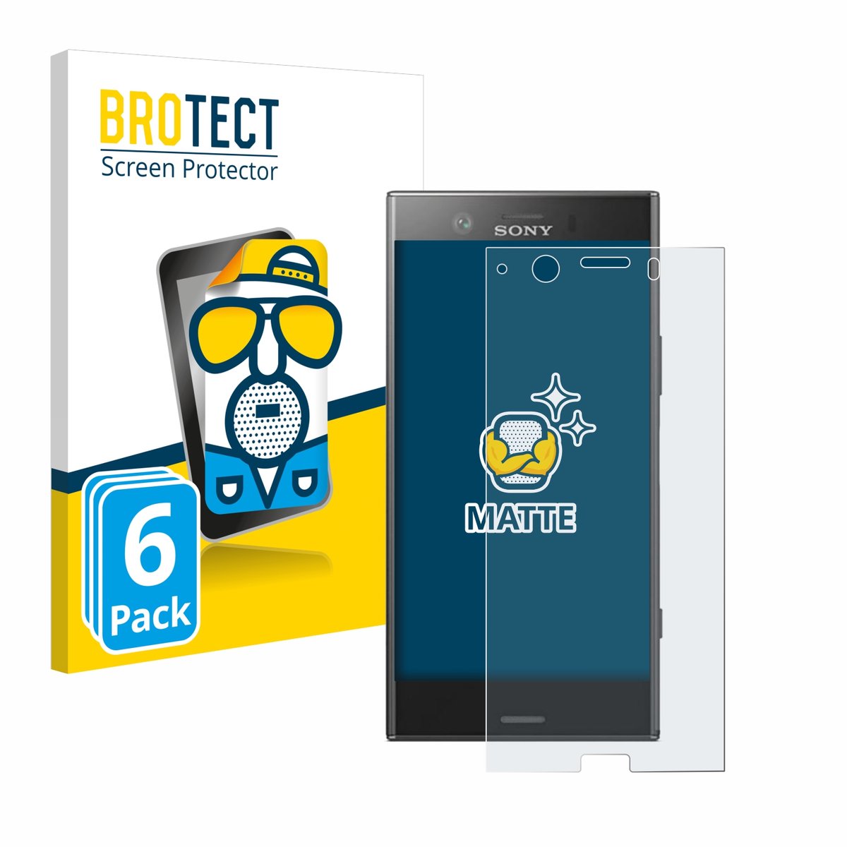 BROTECT - Screenprotector voor Sony Xperia XZ1 Compact - Folie Beschermfolie matte 6 Stuks