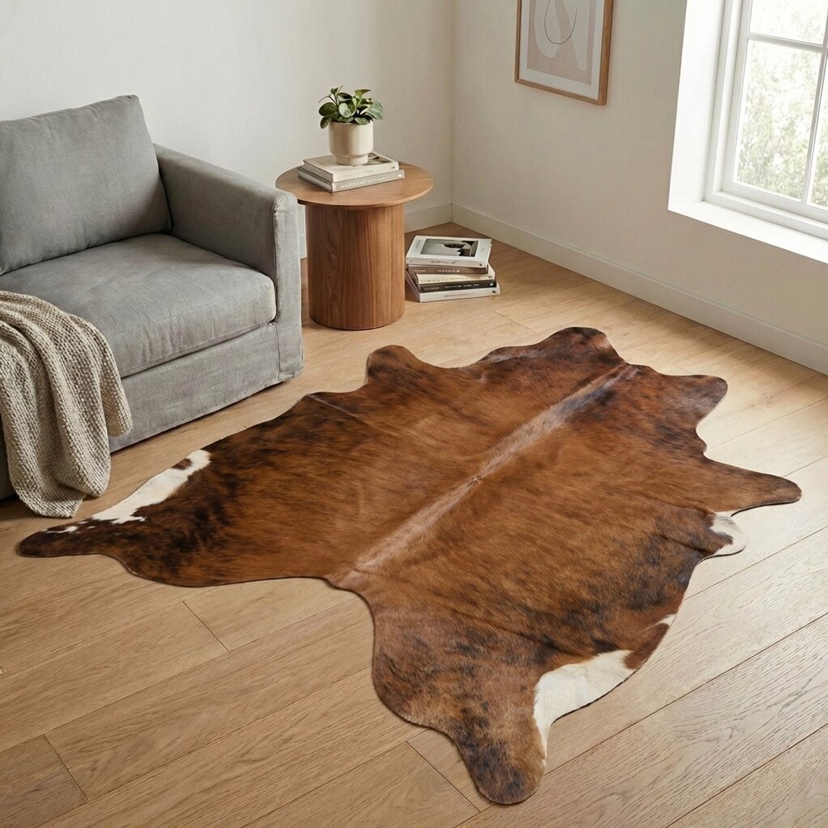 Koeienhuid Vloerkleed - Effen-solid - 207 x 189 cm - Koeienkleed / Koeienvel / Dierenvel / Dierenhuid / Koehuid Tapijt