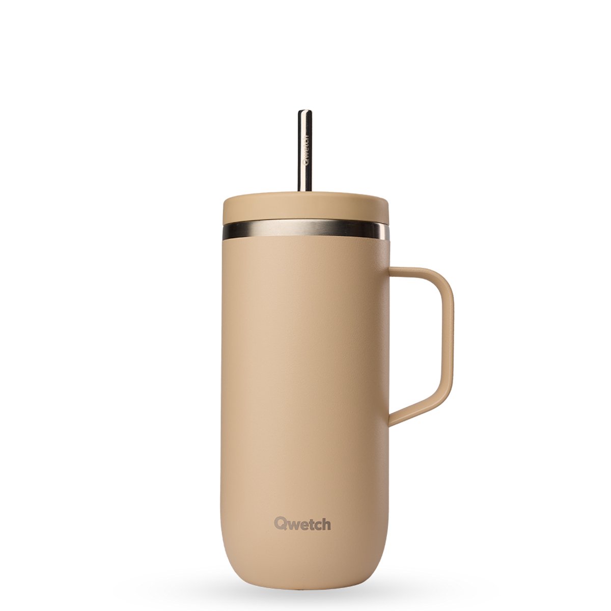 Qwetch - Cold Cup isotherm met handvat - Matt Linnen- 600ml