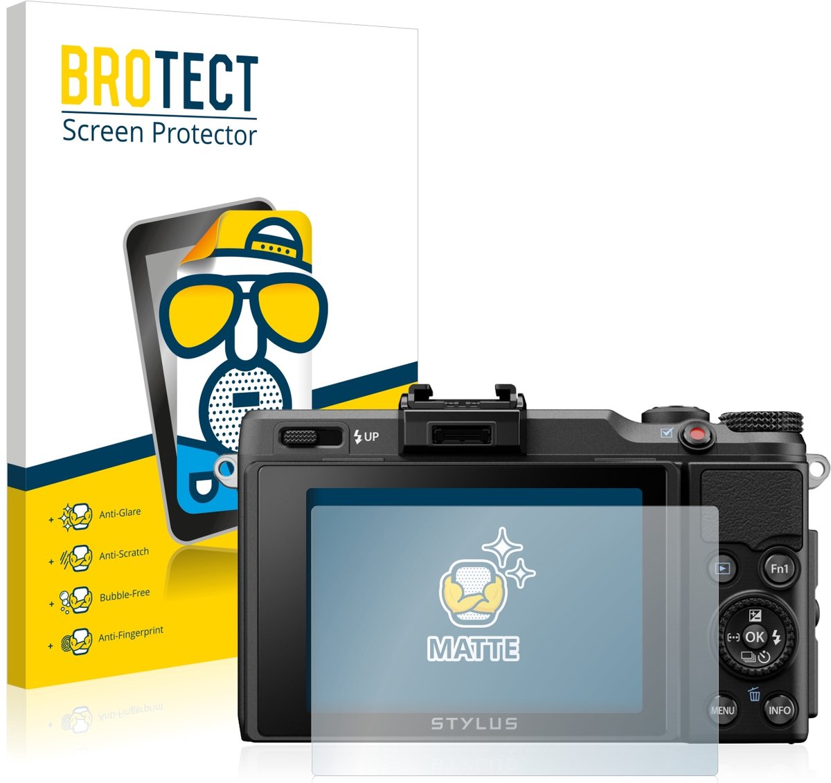 BROTECT - Screenprotector voor Olympus Stylus XZ-2 - Folie Beschermfolie matte 2 Stuks