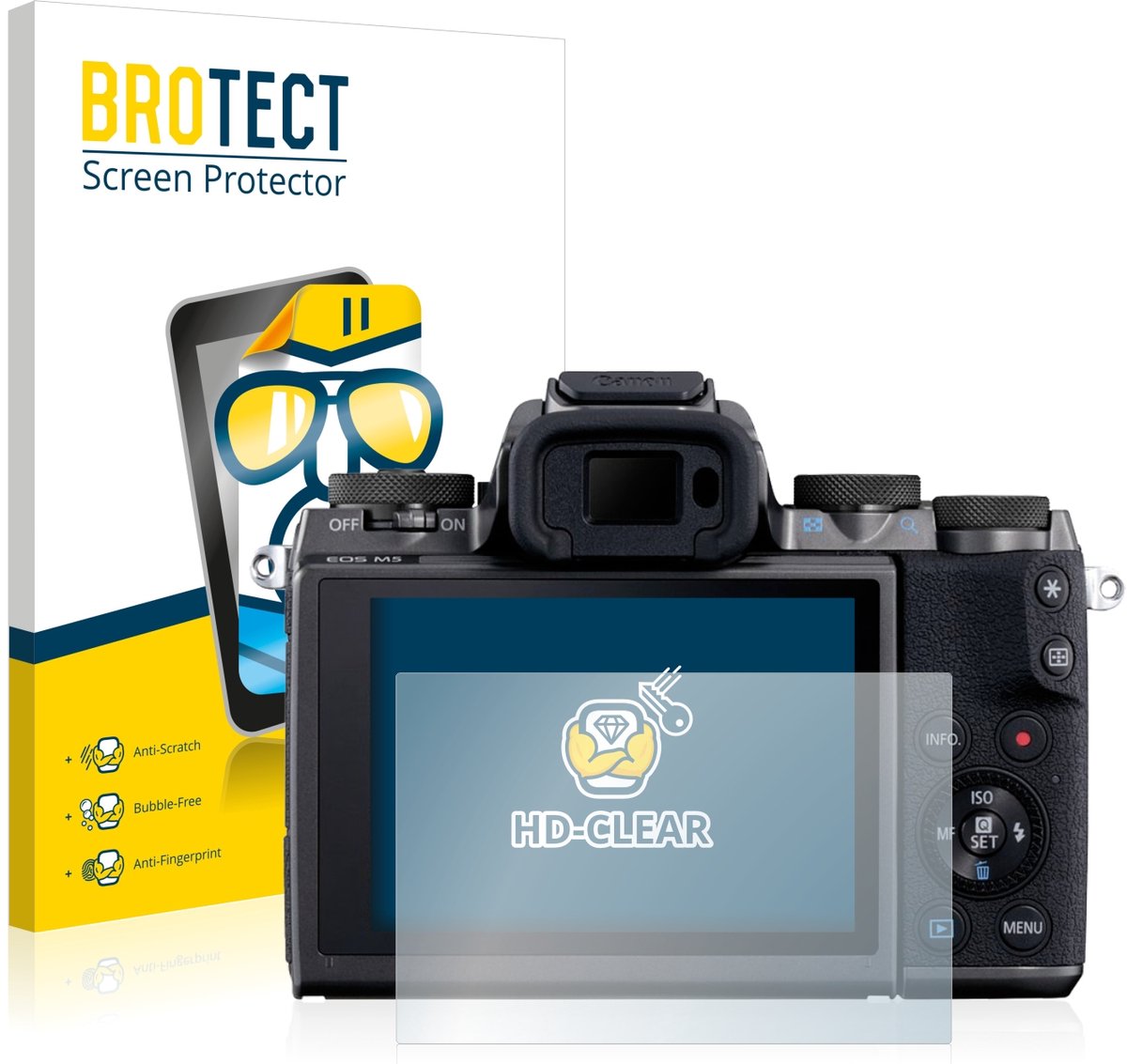 BROTECT - Screenprotector voor Canon EOS M5 - Folie Beschermfolie transparant 2 Stuks