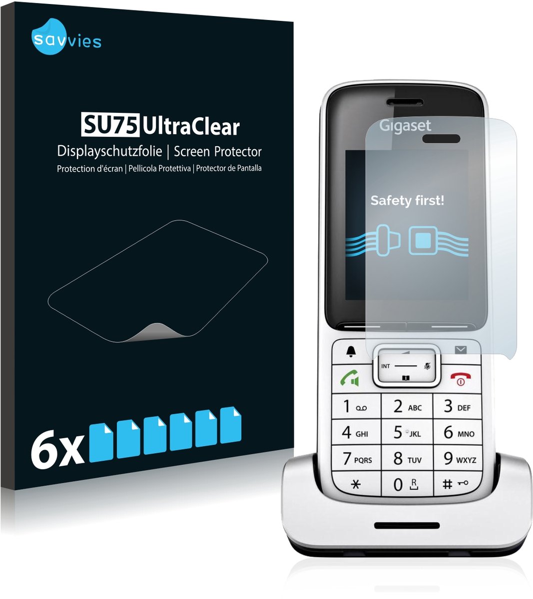 Savvies - Screenprotector voor Gigaset SL450HX - Folie Beschermfolie transparant 6 Stuks