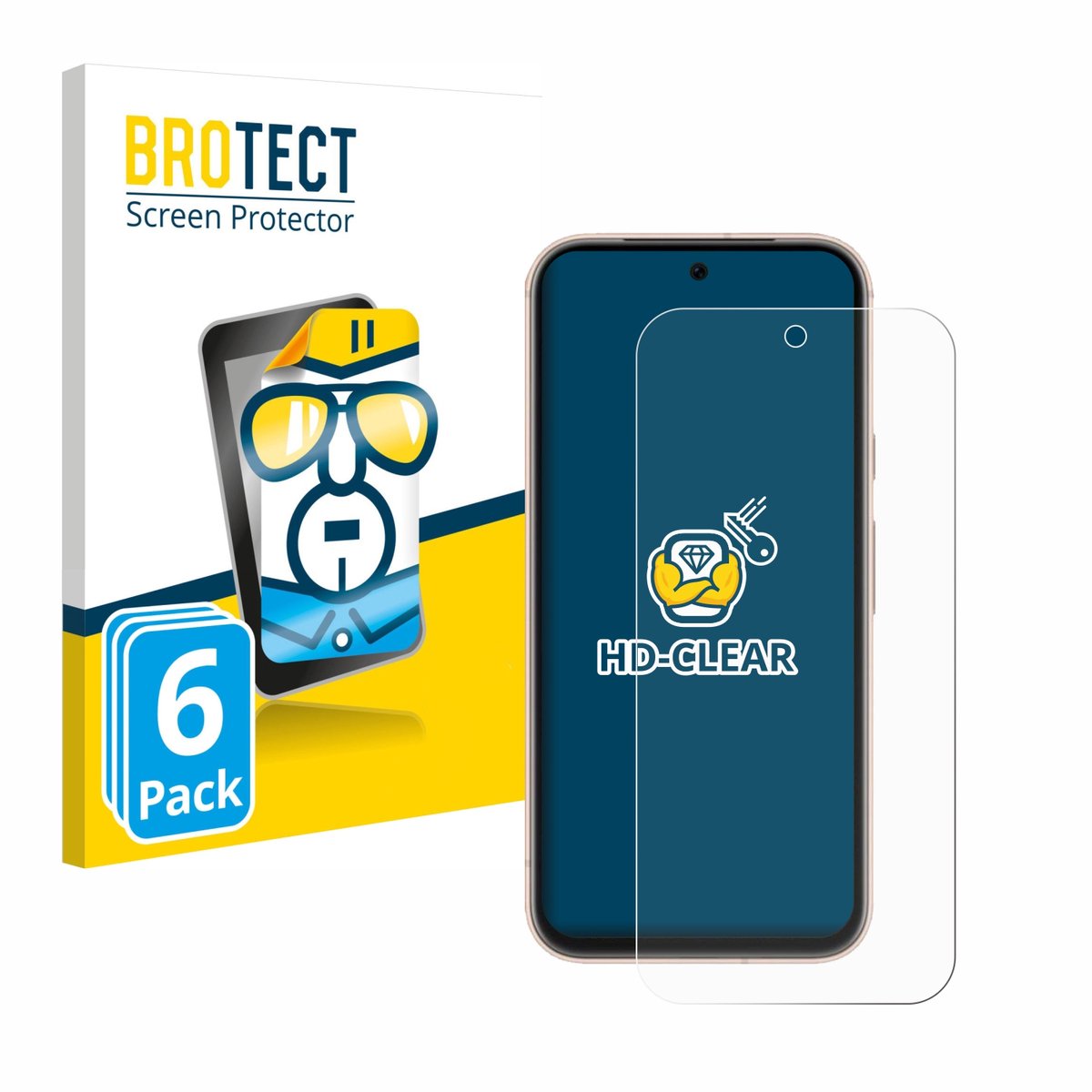 BROTECT - Screenprotector voor Google Pixel 8a - Folie Beschermfolie transparant 6 Stuks
