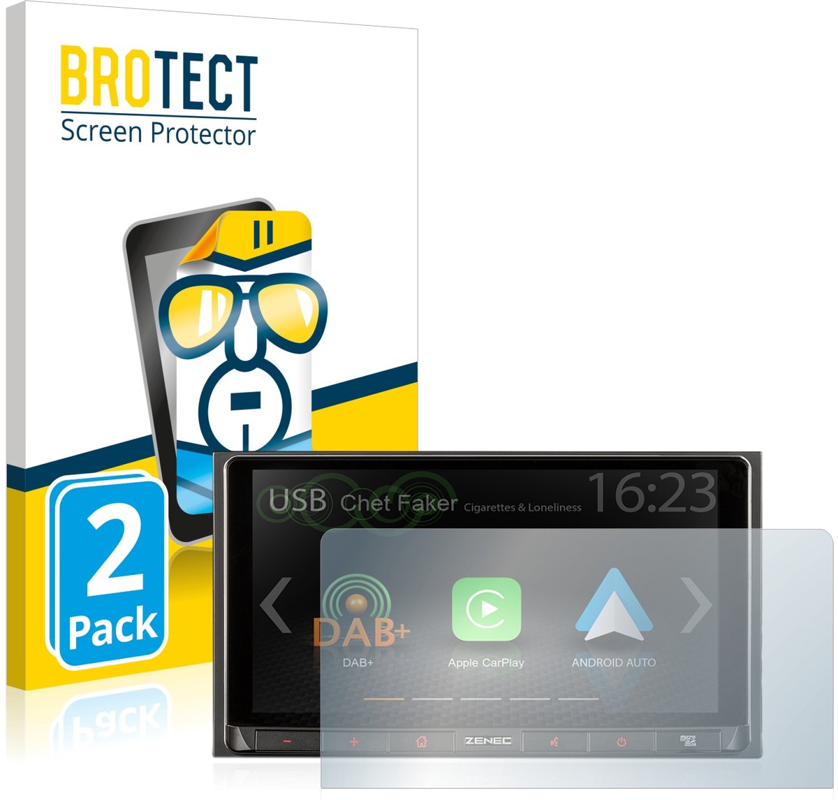 BROTECT - Screenprotector voor Zenec Z-N528 - Folie Beschermfolie transparant 2 Stuks