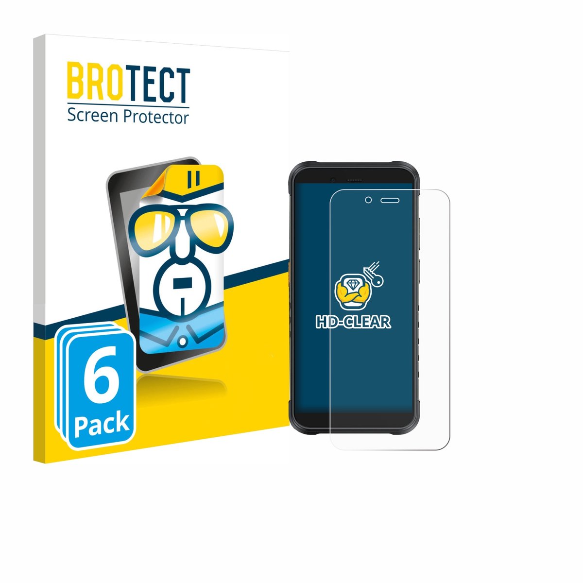 BROTECT - Screenprotector voor Ulefone RugKing - Folie Beschermfolie transparant 6 Stuks