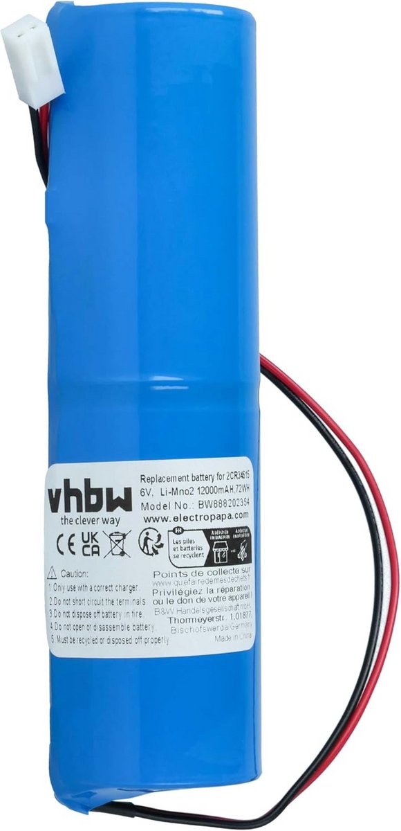 Hoogwaardige 6V Li-MnO2 Batterij voor Alarmsystemen - 12000mAh Vervanger
