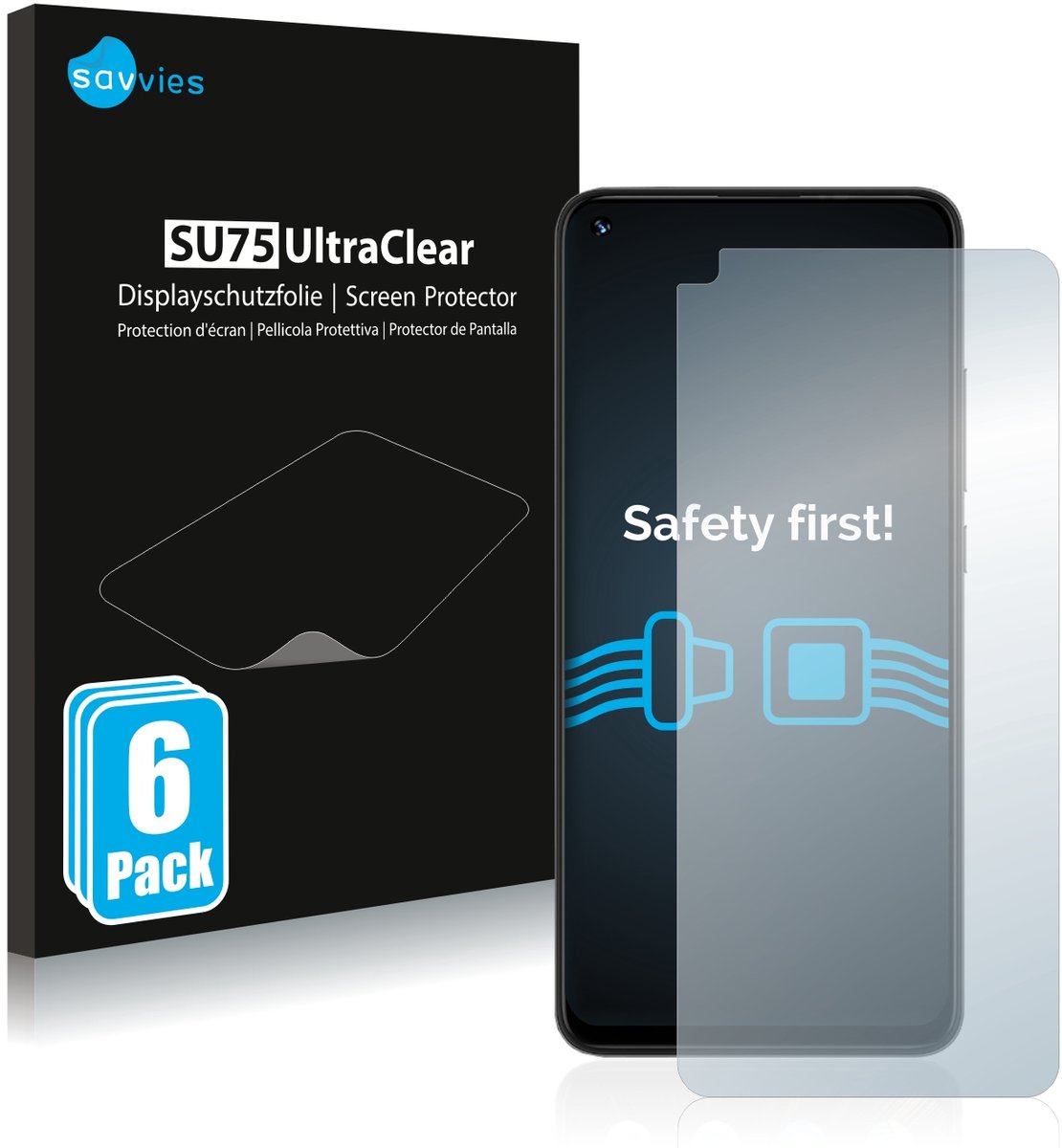 Savvies - Screenprotector voor Umidigi Power 3 - Folie Beschermfolie transparant 6 Stuks