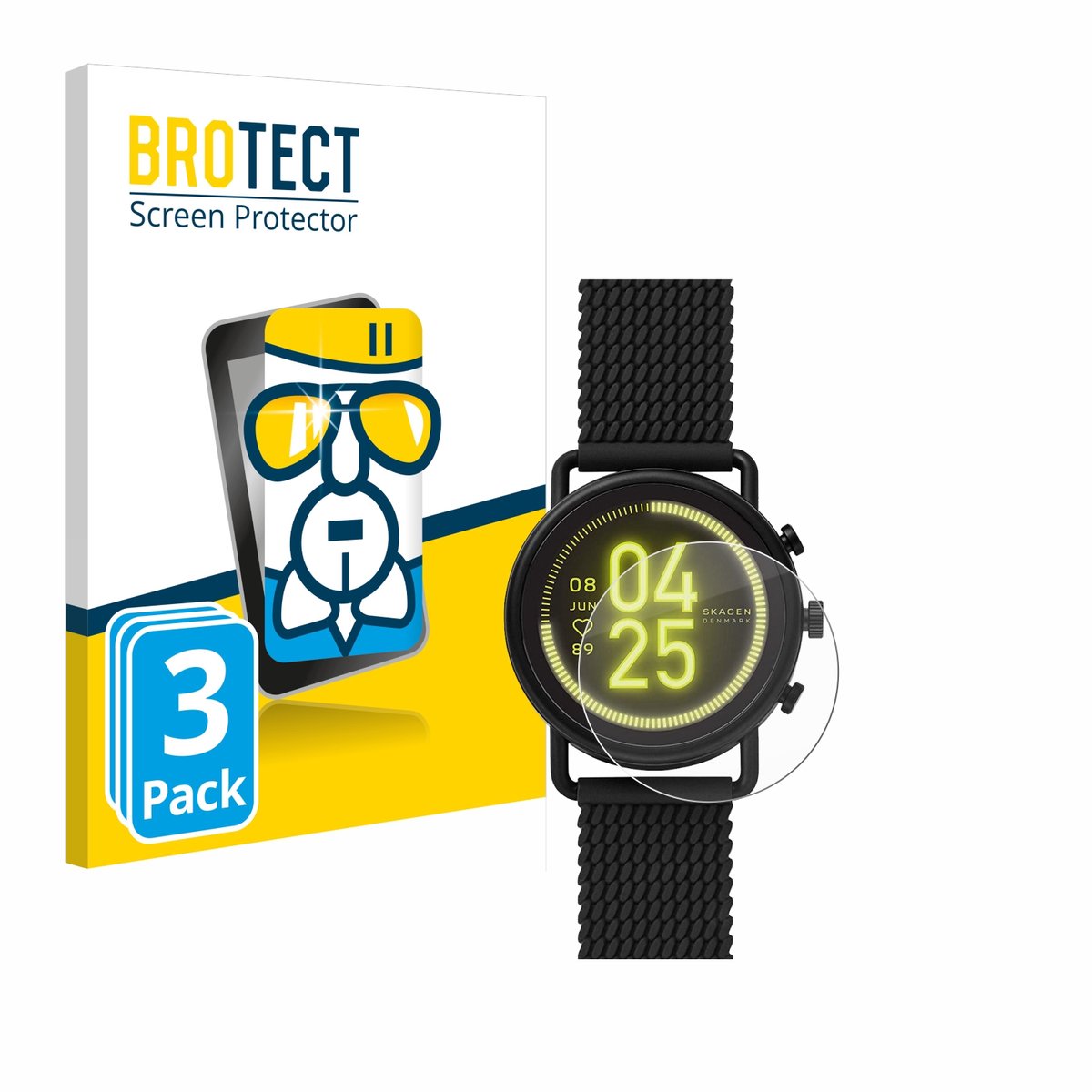 Screenprotector 3 Stuks voor Skagen Smartwatch Falster 3 Beschermglas transparant