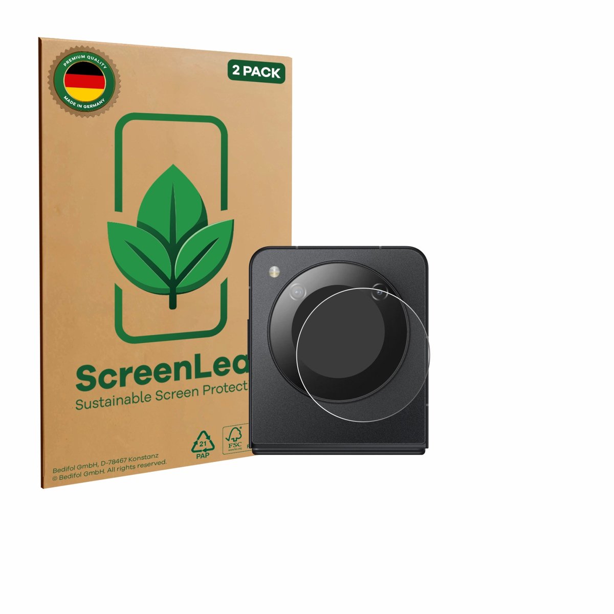 ScreenLeaf - Screenprotector voor Nubia Flip 5G (ALLEEN Camera) - Duurzame schermbescherming Folie Beschermfolie transparant 2 Stuks