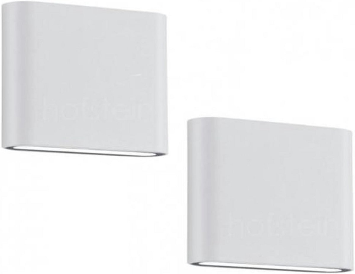 Set van 2 Buiten Wandlampen LED Wit Op en Neer Licht - Weerbestendige Gevelverlichting