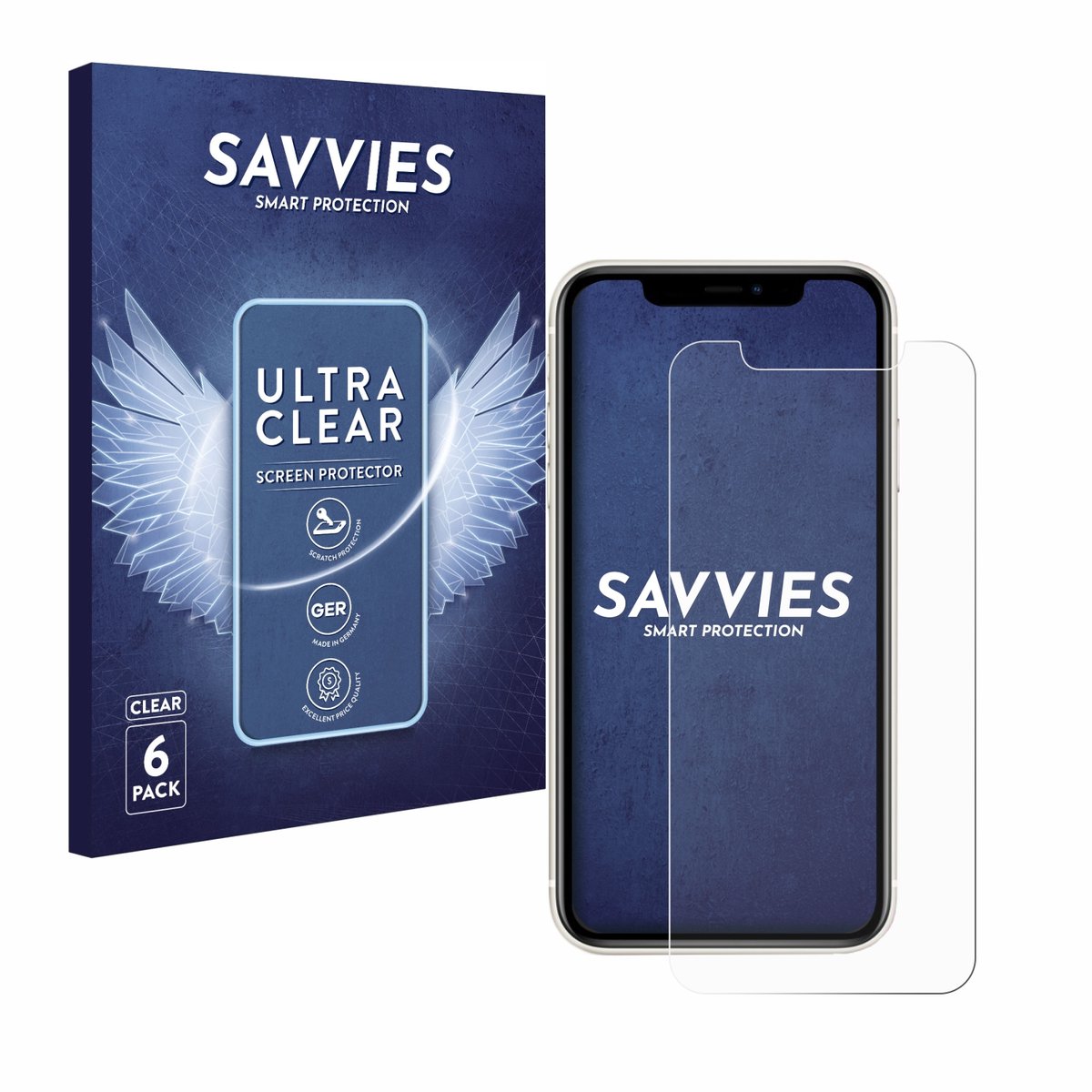 Savvies - Screenprotector voor Apple iPhone 11 - Folie Beschermfolie transparant 6 Stuks