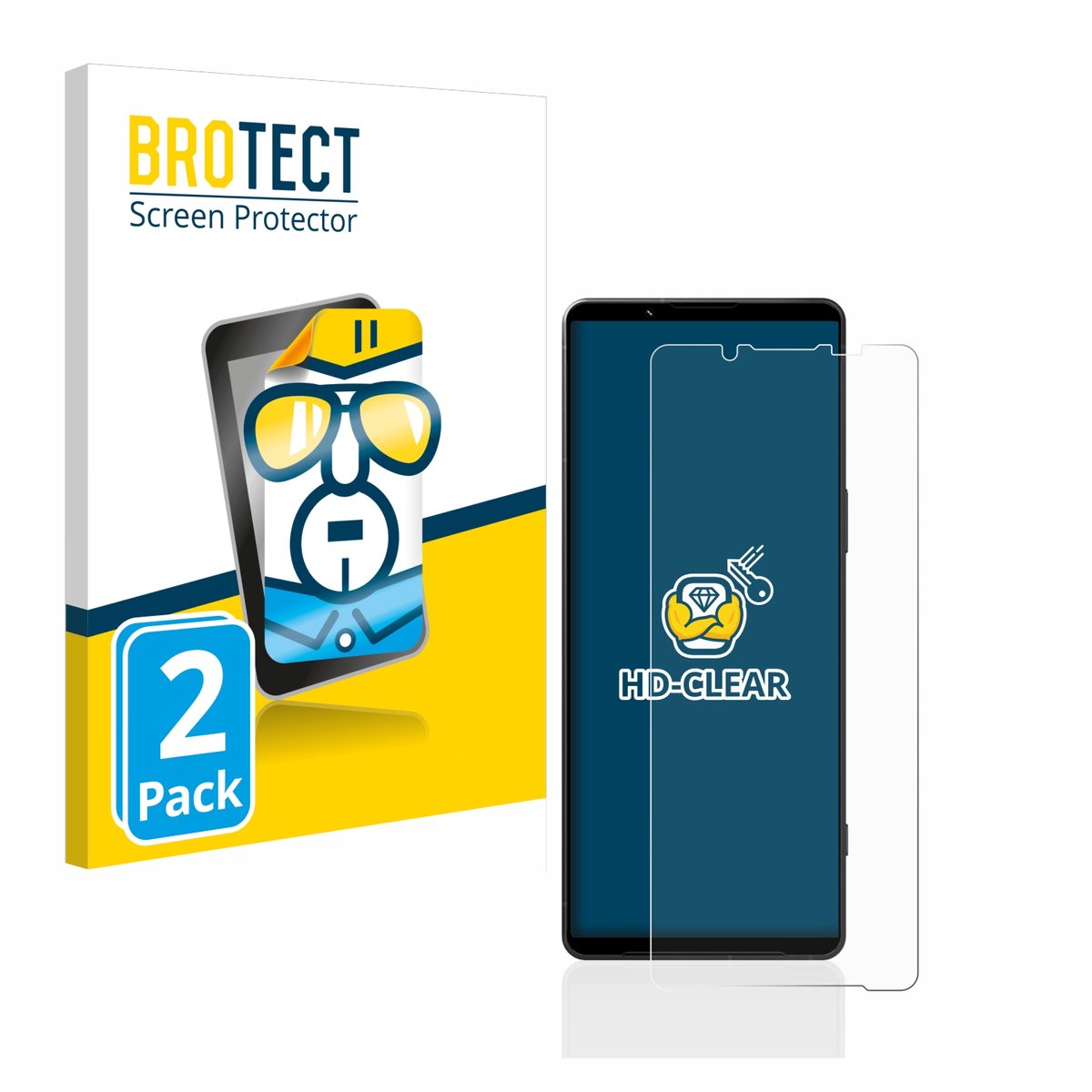 BROTECT - Screenprotector voor Sony Xperia 1 V - Folie Beschermfolie transparant 2 Stuks