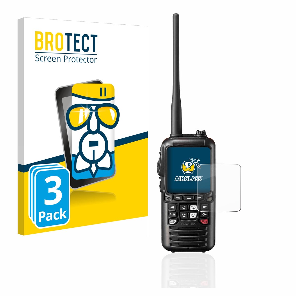 Screenprotector 3 Stuks voor Standard Horizon HX890 Beschermglas transparant