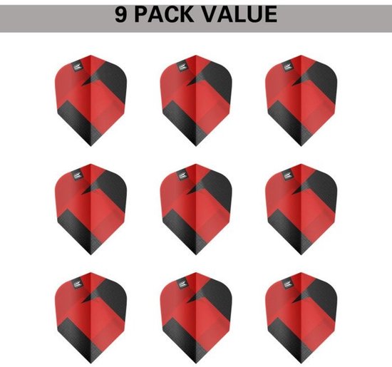 Target Tag 3 Set Black Red NO6 - Dart Flights van Target — afbeelding 2