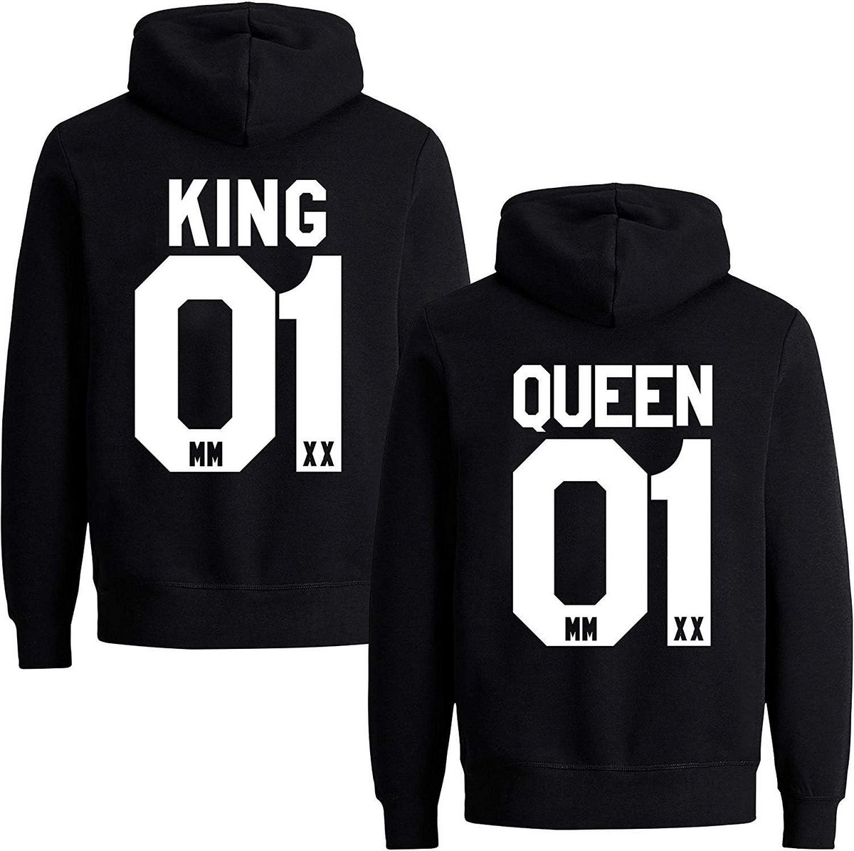 Trui met Capuchon voor Koppels Koning Koningin Match Hoodie Cadeau Idee