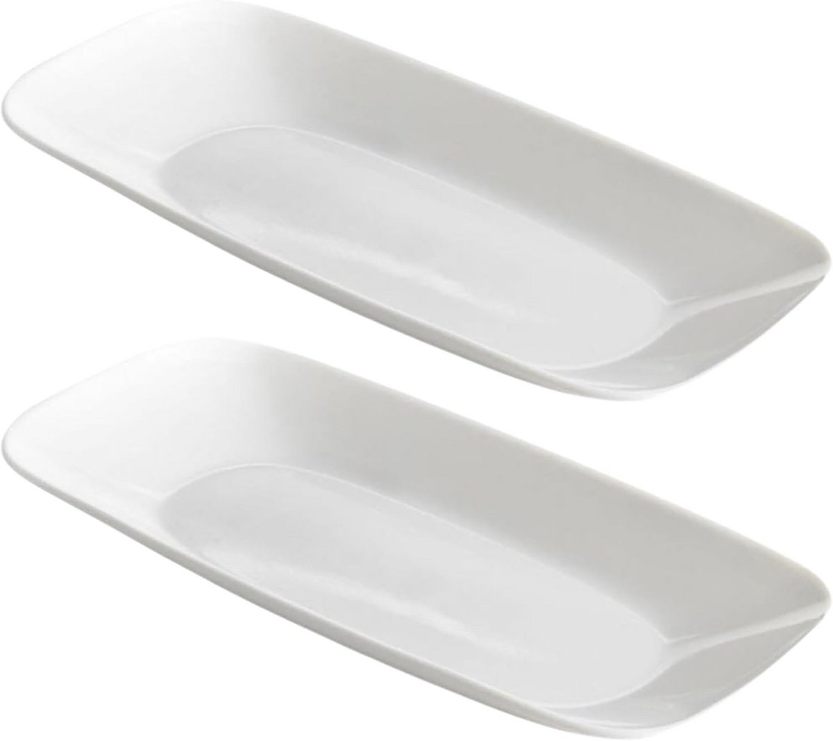 Set van 2 Vierkante Diepe Borden 26.7 cm - Duurzaam en Modern Wit Servies