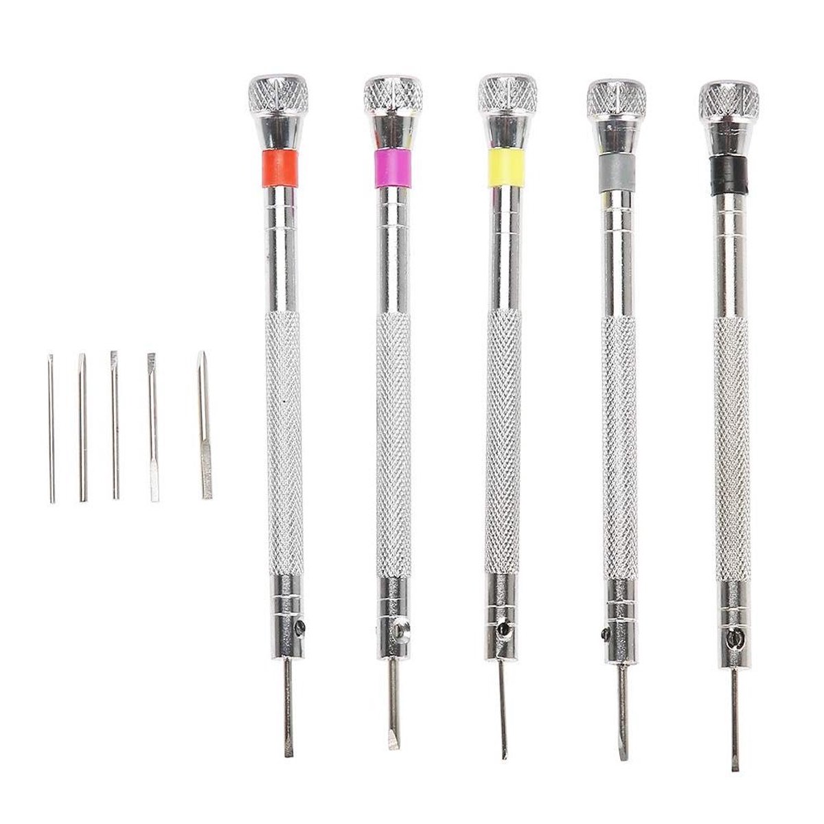 5-delige precisie sleufschroevendraaierset voor sieraden, horloges en brillen - reparatietoolkit met precisieinstrumenten