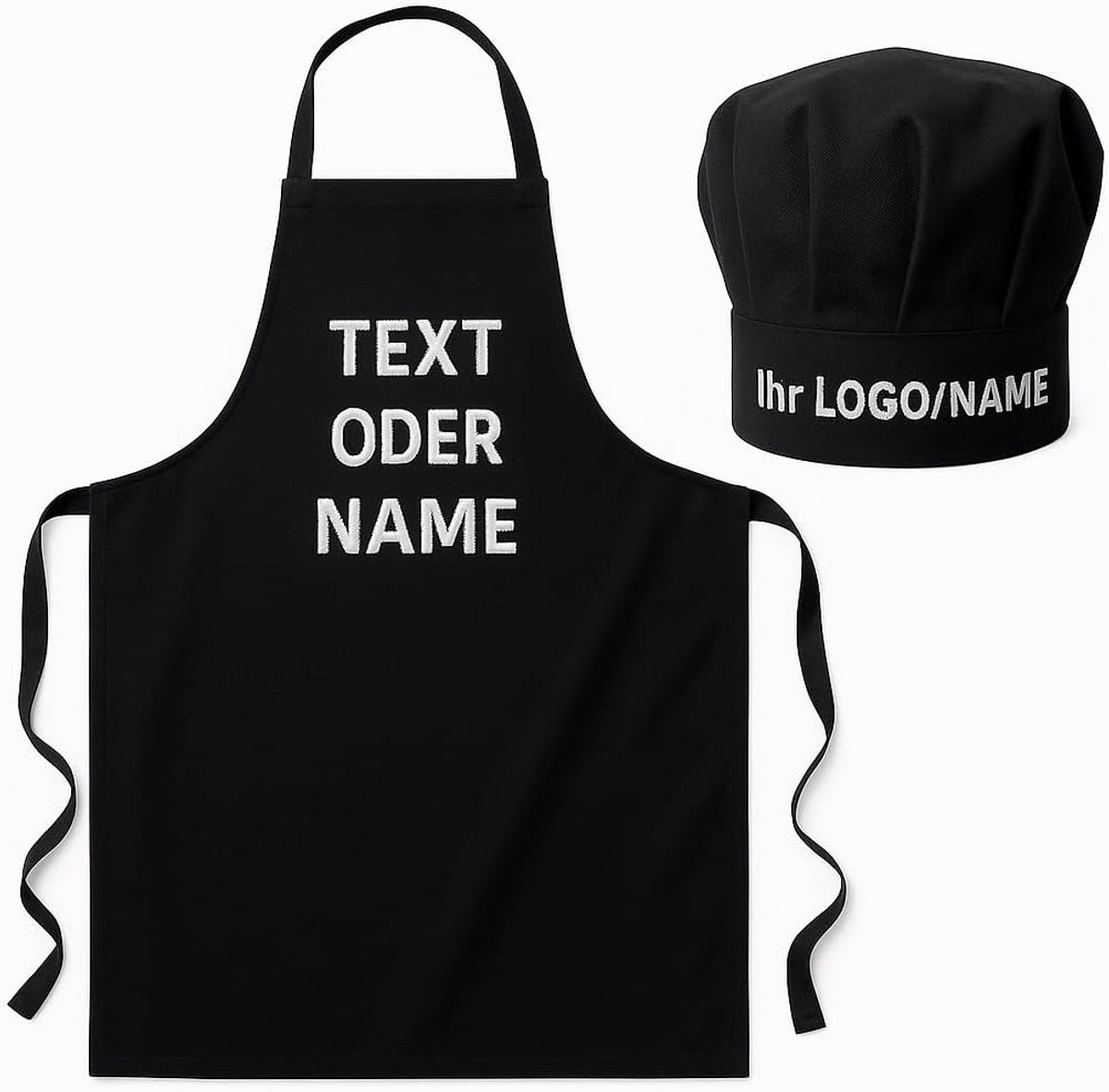 Schort en Koksmuts Set met Gepersonaliseerde Naam - Cadeau voor BBQ, Keuken, Baker