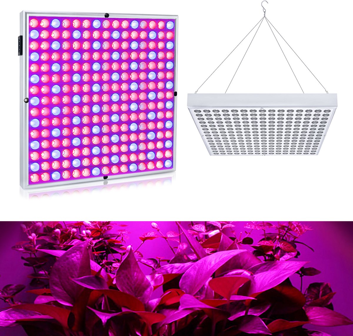 Froadp 1X 45W LED-plantenlamp 225 LED's rood en blauw Planten Binnen tuin Groeien Licht Plant Plantenlamp Plantenlicht Hanglamp Groeilamp 310 * 310 * 35 mm 2835 LED-chip