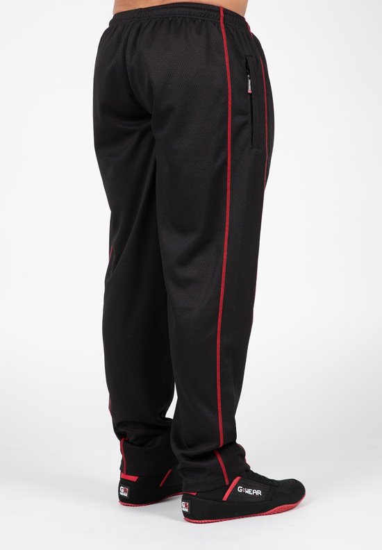 Gorilla Wear Wallace Mesh Pants - Zwart/Rood - L/XL van Gorilla Wear — afbeelding 2