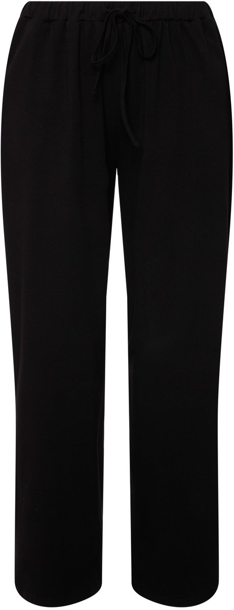 Ulla Popken - Dames - Jerseybroek rechte pijpen zakken - Zwart - Maat 58+
