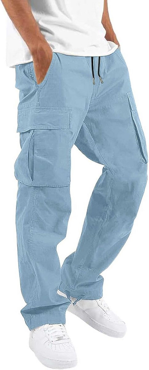 Heren Chino Broek Slim Fit Rechte Pijp Platte Voorkant Casual Golfbroek