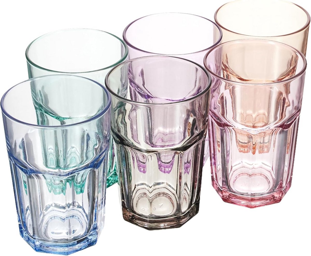 Set van 6 Zachte Glaswerk Glazen 365ml