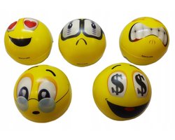 Emoji Stressbal 3 Stuks – 6 cm - Medium Density