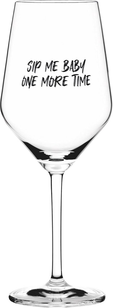 Modern Wijnglas met Trendy Spreuk in Geschenkkoker