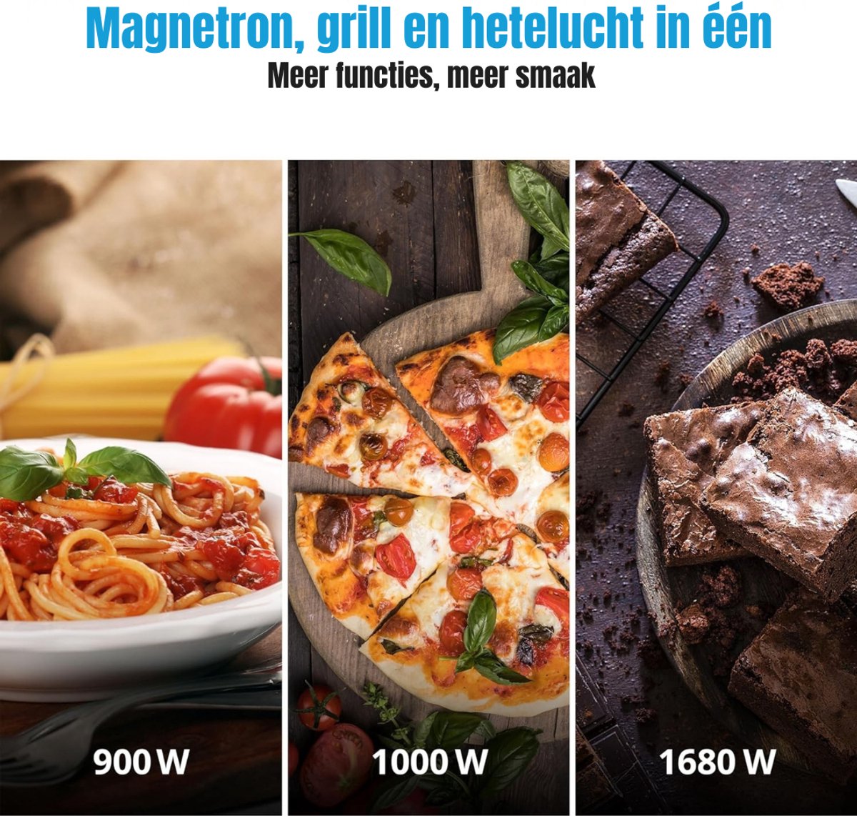 Aurixi® Heteluchtoven - Oven - Airfryer Oven - Zwart- 28cm x 47cm x 42cm – foto 2