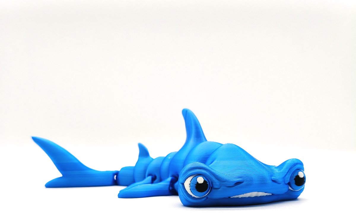 Flexibele Hamerhaai - Articulated Hammerhead Shark - Beweegbaar Zeedier - Bureau Decoratie - Uniek Cadeau